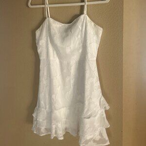 Lulus White Mini Short Ruffle Dress Small